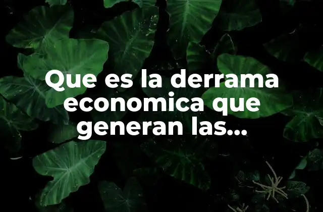 Que es la Derrama Economica que Generan las Actividades Economicas