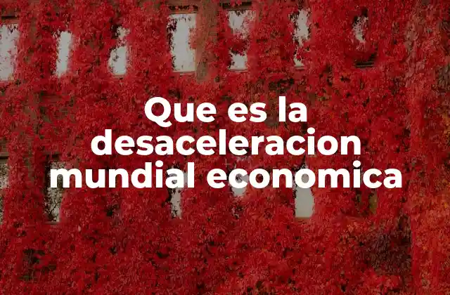 Que es la Desaceleracion Mundial Economica