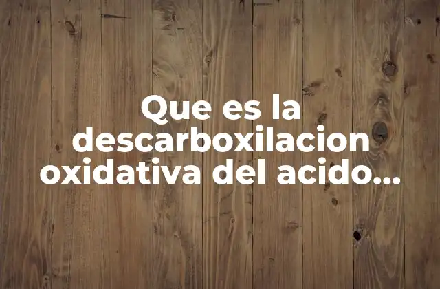 Que es la Descarboxilacion Oxidativa Del Acido Piruvico Dibujos Animados