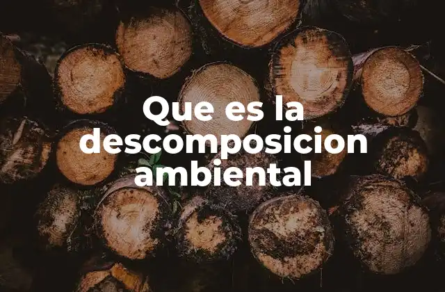 Que es la Descomposicion Ambiental