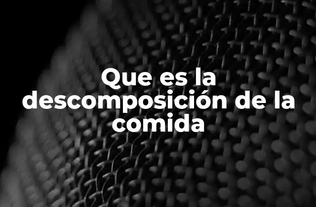 Que es la Descomposición de la Comida 2 El papel de los microorganismos en la degradación orgánica