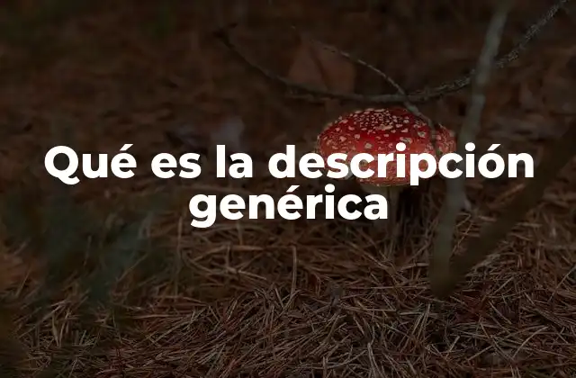 Qué es la Descripción Genérica