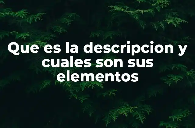 La descripción como herramienta de comunicación