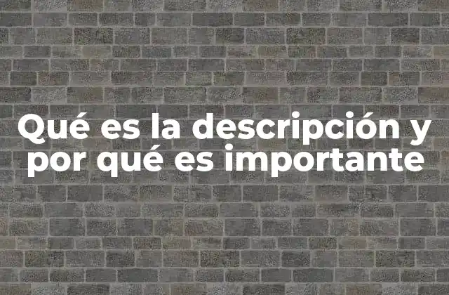 Qué es la Descripción y por Qué es Importante