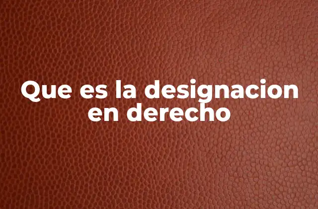 Que es la Designacion en Derecho