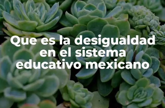 Que es la Desigualdad en el Sistema Educativo Mexicano