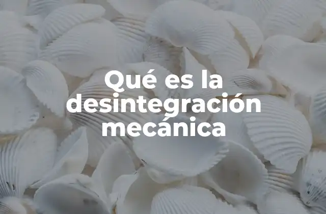 Qué es la Desintegración Mecánica