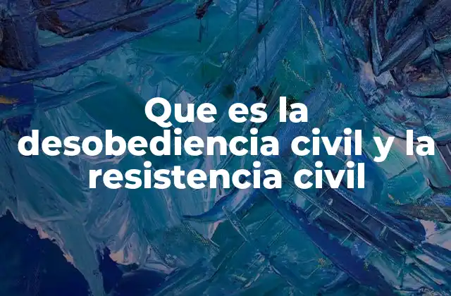 Que es la Desobediencia Civil y la Resistencia Civil