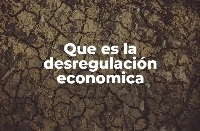 Que es la Desregulación Economica