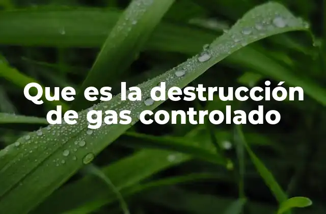 Que es la Destrucción de Gas Controlado