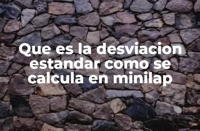 Que es la Desviacion Estandar como Se Calcula en Minilap