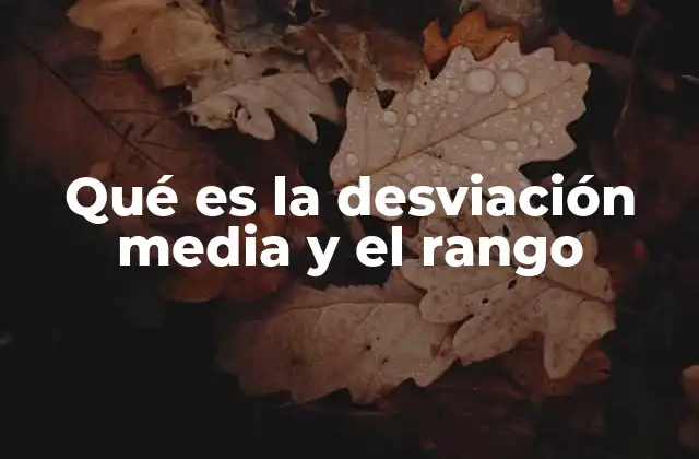 Qué es la Desviación Media y el Rango