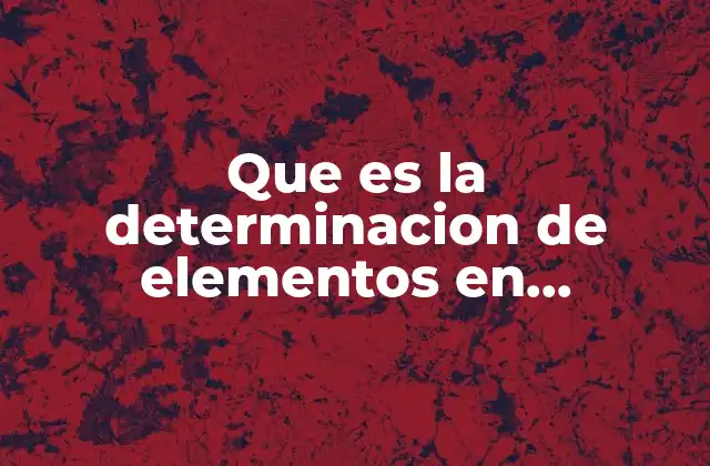 Que es la Determinacion de Elementos en Metodologia