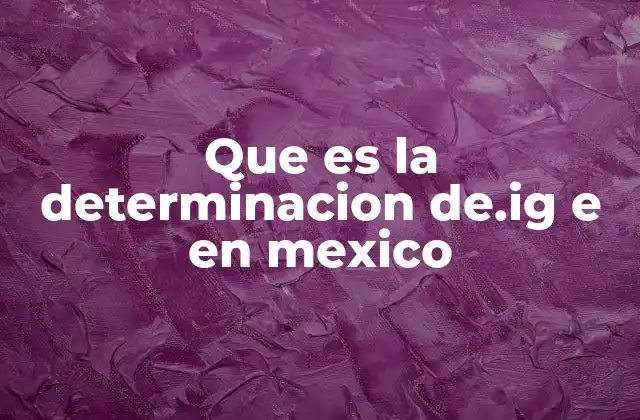 Que es la Determinacion De.ig e en Mexico