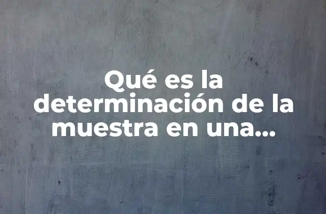 Qué es la Determinación de la Muestra en una Investigación