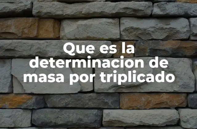 Que es la Determinacion de Masa por Triplicado