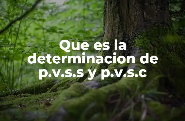 Que es la Determinacion de P.v.s.s y P.v.s.c