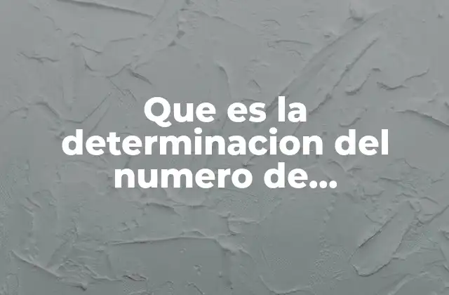 Que es la Determinacion Del Numero de Observaciones