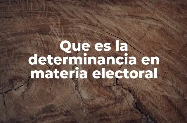 Que es la Determinancia en Materia Electoral