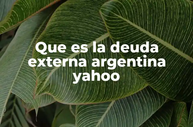 Que es la Deuda Externa Argentina Yahoo