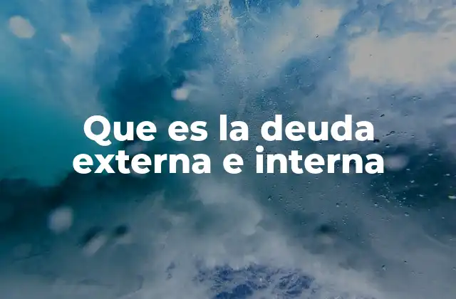 Que es la Deuda Externa e Interna