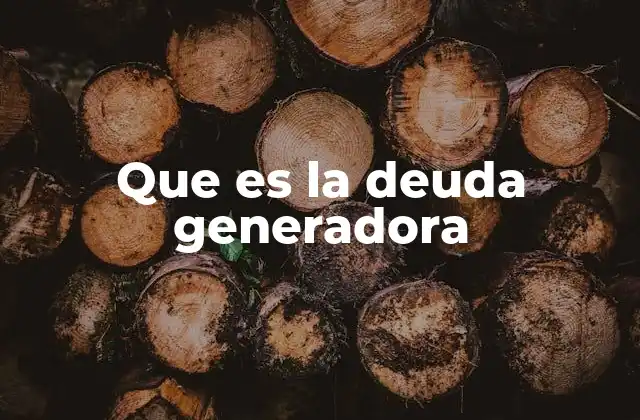 Que es la Deuda Generadora