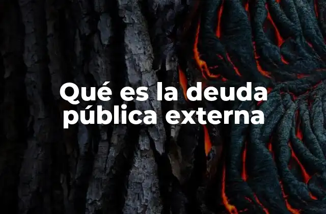 Qué es la Deuda Pública Externa