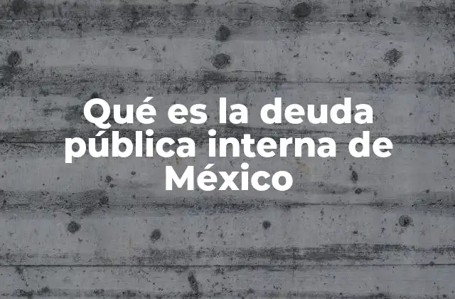 Qué es la Deuda Pública Interna de México