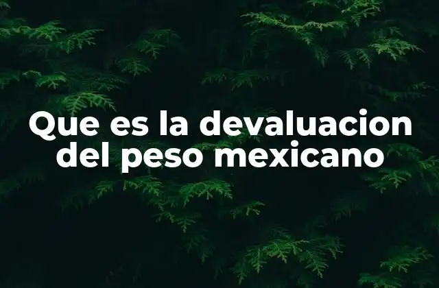 Que es la Devaluacion Del Peso Mexicano