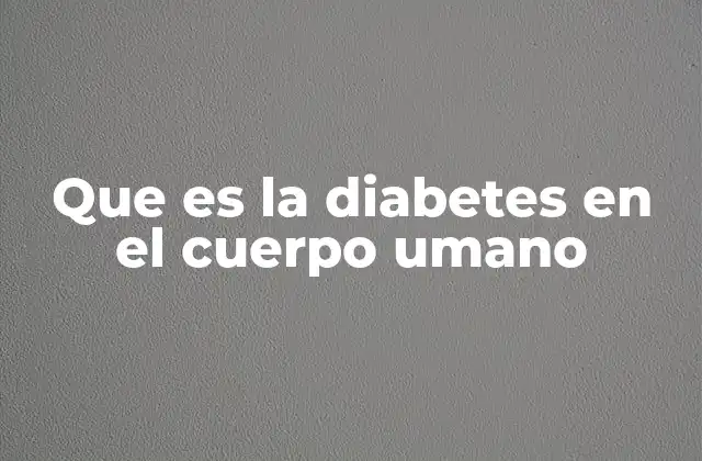 Que es la Diabetes en el Cuerpo Umano