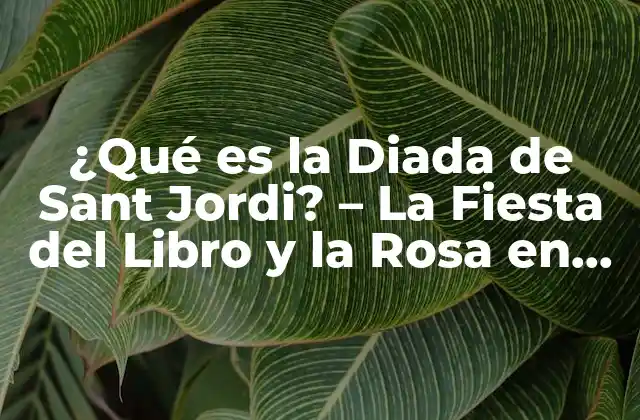 ¿qué es la Diada de Sant Jordi? – la Fiesta Del Libro y la Rosa en Barcelona