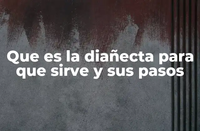 Que es la Diañecta para que Sirve y Sus Pasos