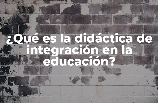 ¿qué es la Didáctica de Integración en la Educación?