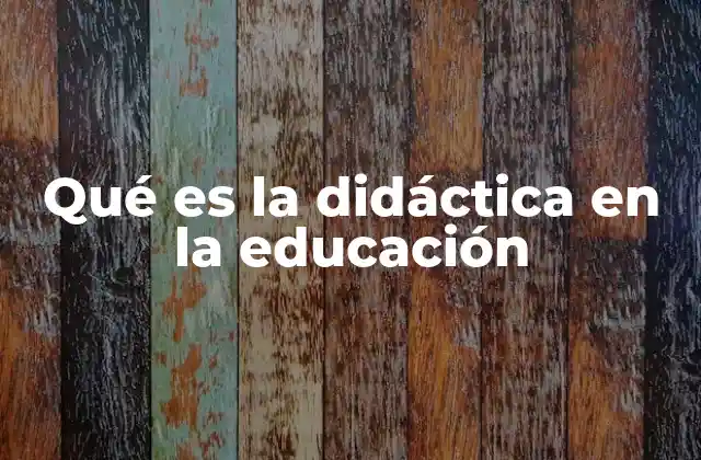 Qué es la Didáctica en la Educación