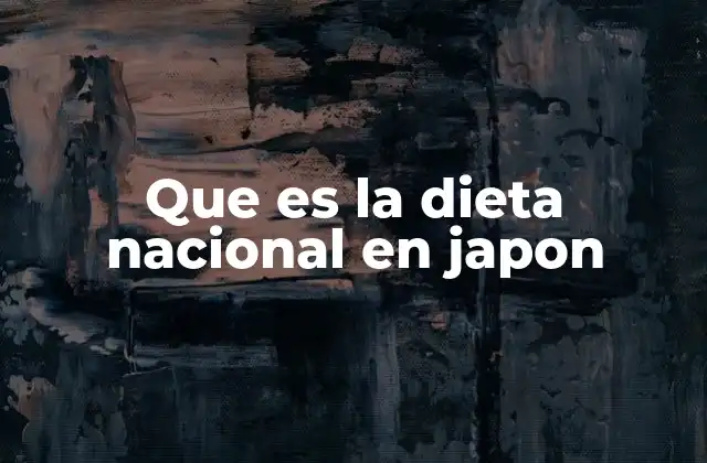 Que es la Dieta Nacional en Japon