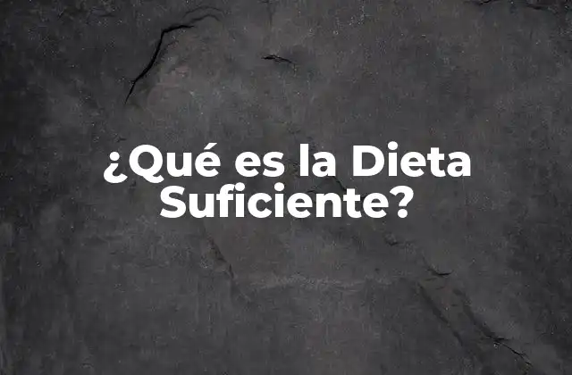 ¿Qué es la Dieta Suficiente en Realidad?
