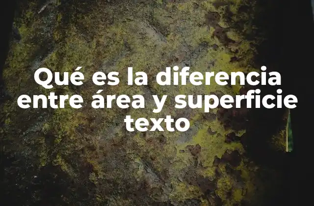 Qué es la Diferencia entre Área y Superficie Texto
