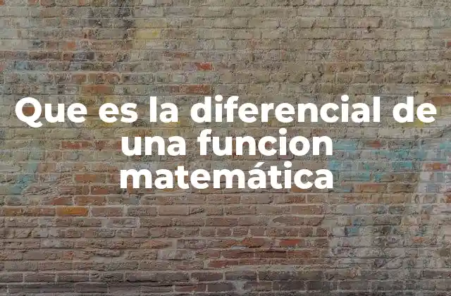 Que es la Diferencial de una Funcion Matemática