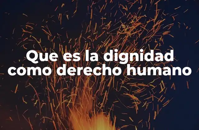 Que es la Dignidad como Derecho Humano