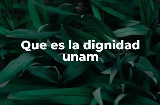 Que es la Dignidad Unam
