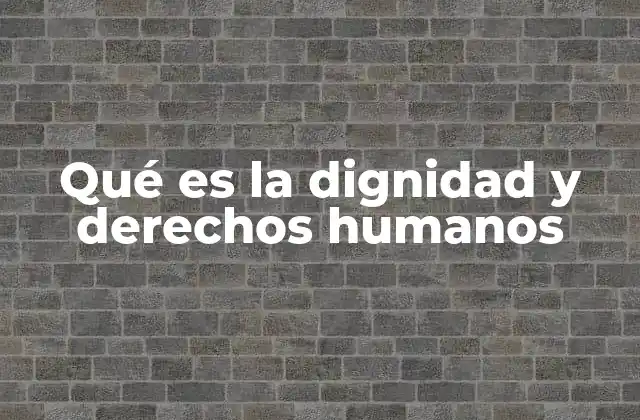 Qué es la Dignidad y Derechos Humanos