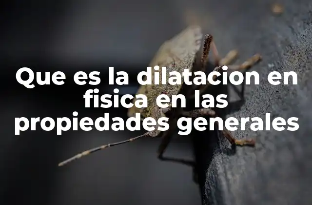 Que es la Dilatacion en Fisica en las Propiedades Generales