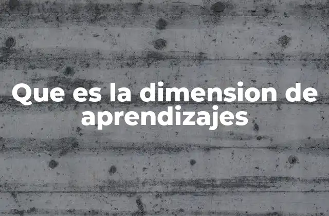 Que es la Dimension de Aprendizajes