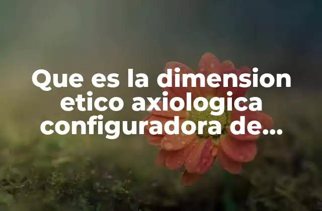 Que es la Dimension Etico Axiologica Configuradora de Sujetos Sociales