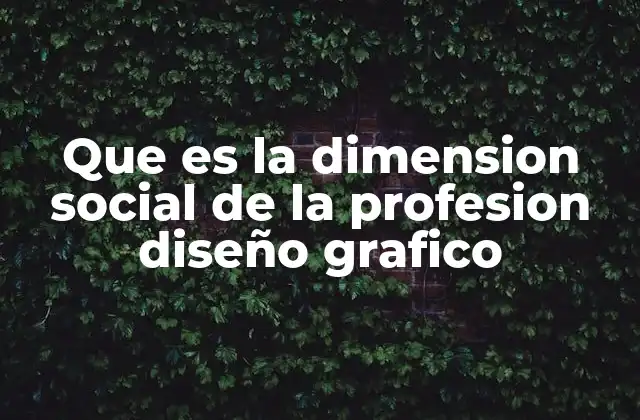 Que es la Dimension Social de la Profesion Diseño Grafico
