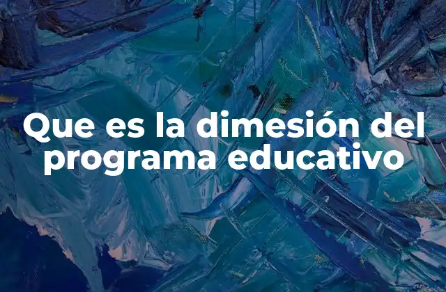 Que es la Dimesión Del Programa Educativo