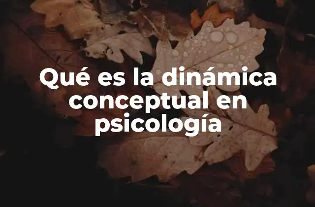 Qué es la Dinámica Conceptual en Psicología