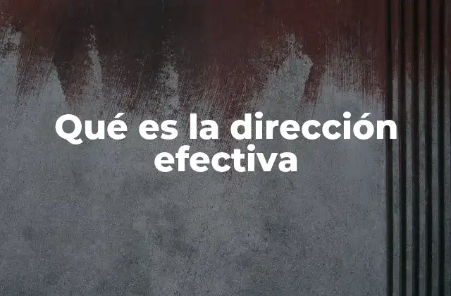 Qué es la Dirección Efectiva