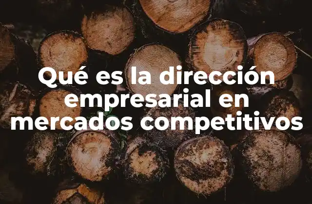 Qué es la Dirección Empresarial en Mercados Competitivos