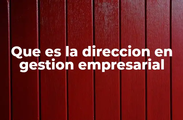 Que es la Direccion en Gestion Empresarial
